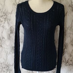 American Eagle Outfitters Navy Cable Knit Sweater